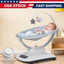 Electric Baby Swing For Infants Toddlers 5 Motion Speed Adjustable Knit Seat