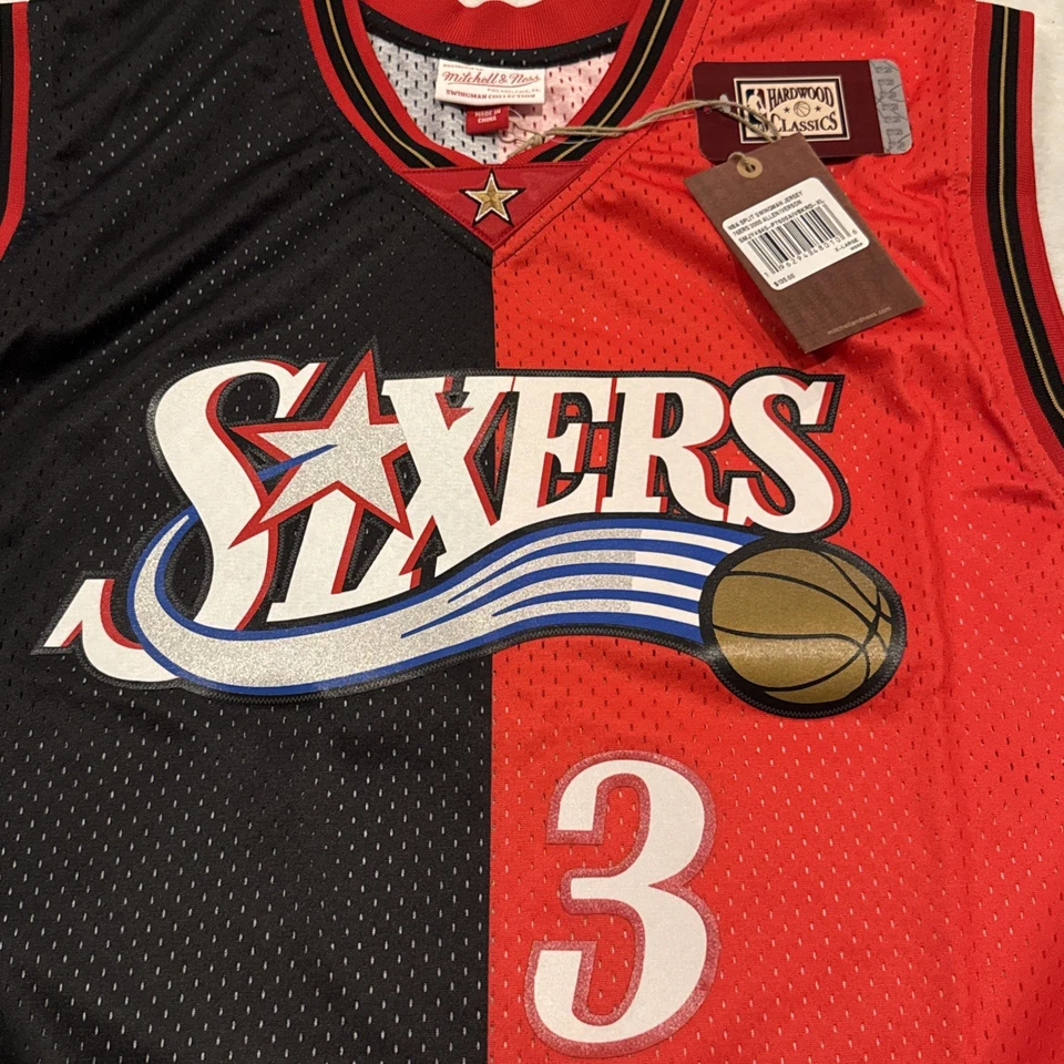 Camiseta deportiva Mitchell & Ness 2000-01 para hombre Allen Iverson 76ers Split Swingman XL Foto 3 de 4