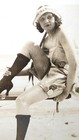 Vintage 1920s/30s Authentic Flapper Risqué Fashion Photo Rolled-Down Stockings — photo 1