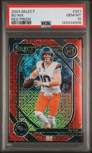 2024 PANINI SELECT RED PRIZM #221 BO NIX 48/49 PSA 10