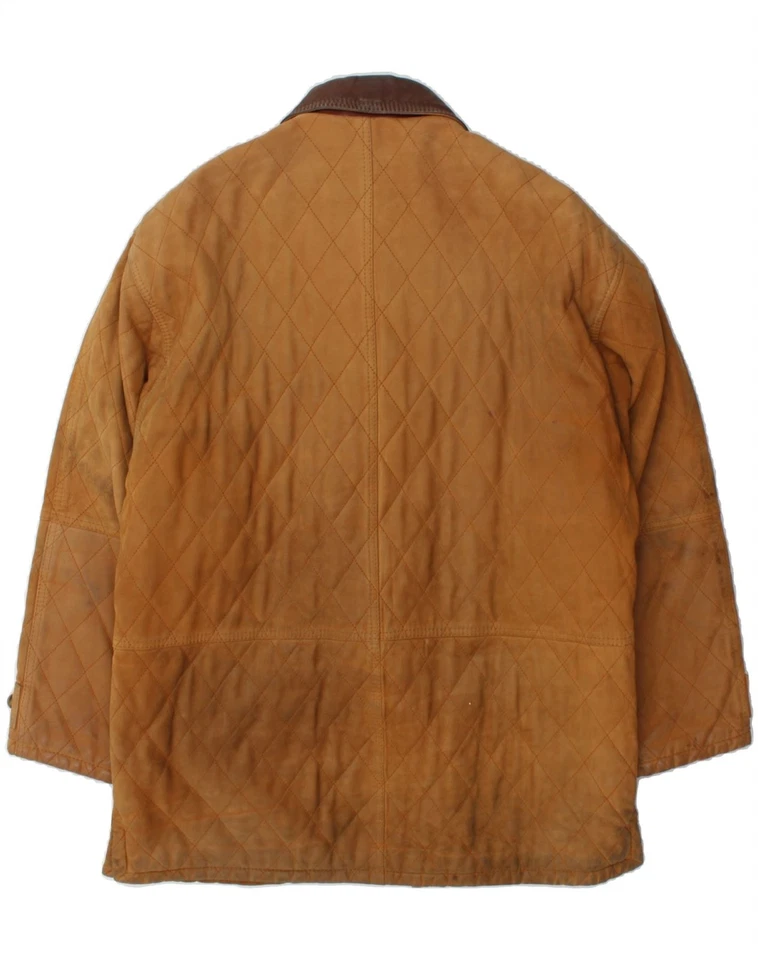 TIMBERLAND Mens Windbreaker Coat UK 38 Medium Brown Argyle/Diamond Leather CY33 - Image 2 of 4