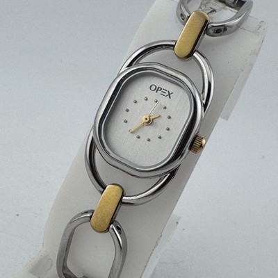 VTG Opex Japan Quartz Watch Women 30m Dual Tone Steel Analog New Battery 6.75''