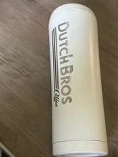 Rare White stainless steel Dutch Bros Coffee Tumbler With Logo 20oz