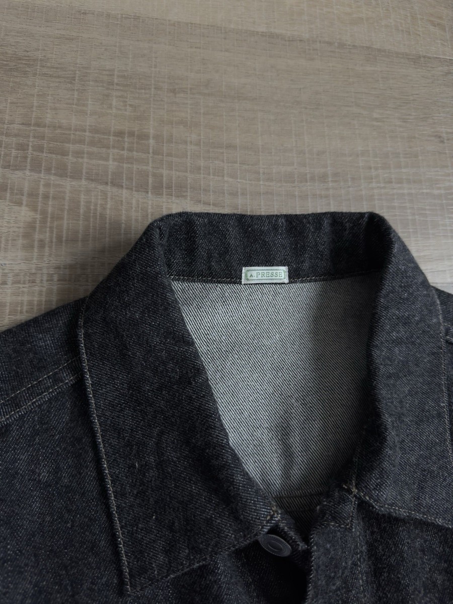 A.PRESSE 25SS Black Denim Trucker Jacket Size 48 L Mens New