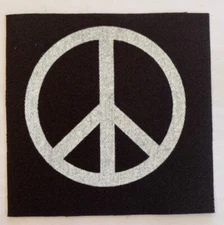 Peace Sign Cloth Patch Sew On Badge Approx 4" X 4" (CP124)