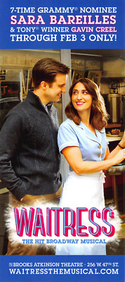 Waitress -Sara Bareilles ,Gavin Creel promo ad flyer handbill New York Broadway