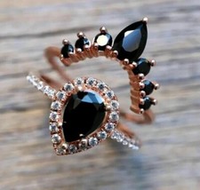 2.50 Ct Pear Lab Created Diamond Engagement Bridal Ring In 14K Rose Gold Plated