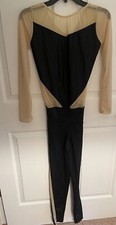 Custom-Made Black/Nude Unitard Dance Costume, Never Worn, Women  s Sz Small