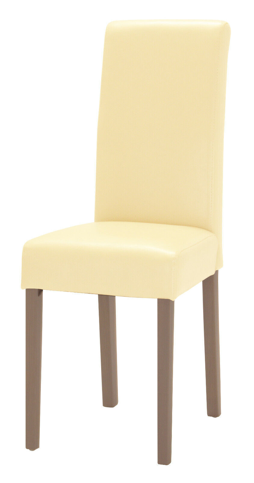 Two Cream Dining Kitchen Table Chairs with Wooden Legs