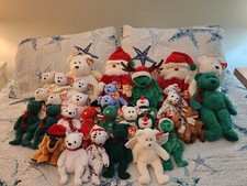 32 Christmas Holiday Beanie Buddy Babies Lot Retired