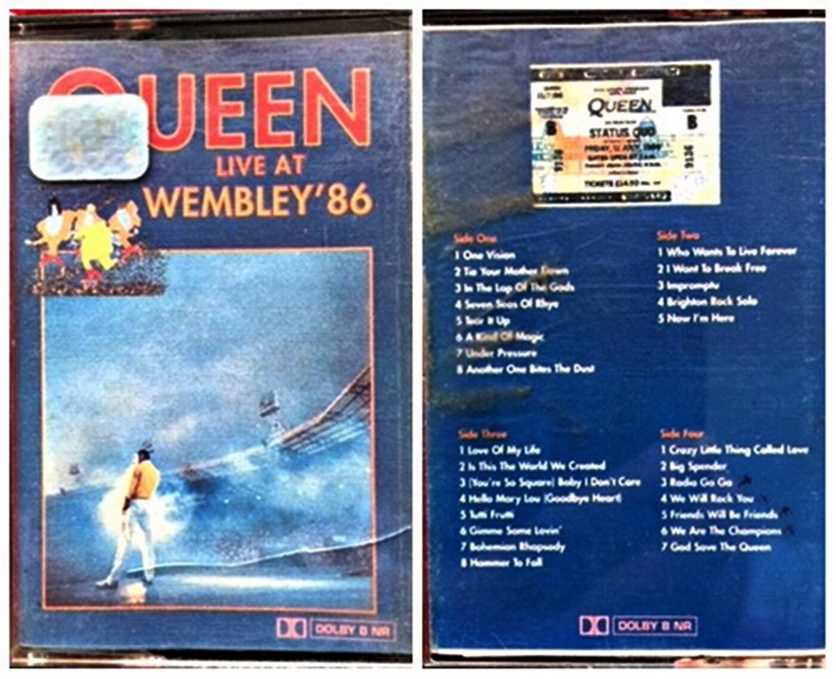 QUEEN - LIVE AT WEMBLEY ' 86 - VOL. 1 and 2 - CASSETTE - URUGUAY