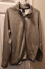 MEN'S NIKE DRI-FIT FLEECE LINED 1/4 ZIP SWEATSHIRT GRAY SIZE MEDIUM