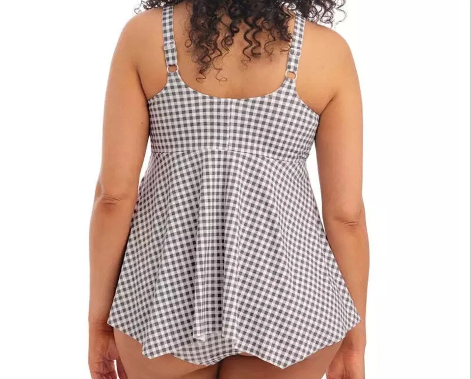 Elomi Checkmate Tankini Top Size 16 Grey Marl Non Wired Padded Swimwear 800361 - Image 3 of 4