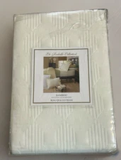 La Rochelle Collection King Quilted Sham Bamboo White 21” X37” 100% Rayon 