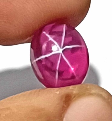 Burma Six Rays Superb Star Pink Ruby Oval Cut Cabochan 4-5 Carat Certified JKE