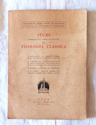 Studien herausgegeben vom Institut für Klassische Philologie 1 - Aufl. U.P.E.B. - 1948