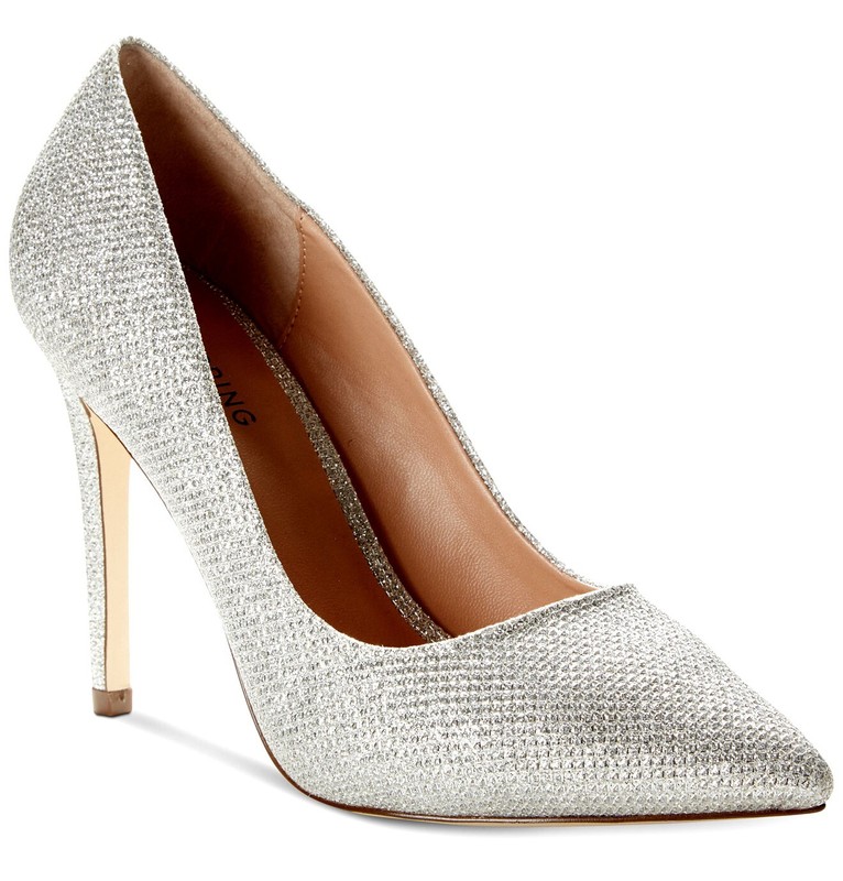 High Heel Pointed Toe 4.3 in Agrirewiel Silver Pump US 11 (88)