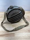 VTG 7.5" Galvanized Metal  Water CANTEEN Strap Wool Flannel Sides Cap