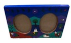 El Salvador Vintage Hand Painted 2 Hole Wood Folk Art Standing Picture Frame — photo 1