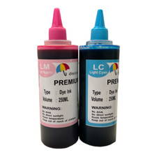 250ml Light Magenta Light Cyan bulk refill ink for Epson inkjet printer
