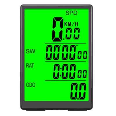 Bicycle Computer Wireless Waterproof Drop-resistant Speedometer W LCD Backlight