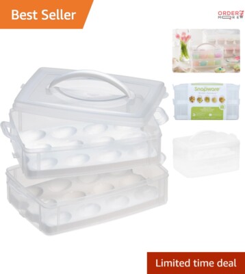 Snap & Store 2-Layer Egg Carrier and Food Organizer - Microwave & Freezer Safe