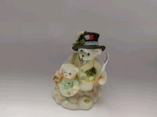 2004 Cherished Teddies 118393 Mack & Mallory Snow Bears Snowman Bear Figurine