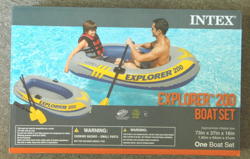 Intex Explorer 200 Boat Set Inflatable River Raft & Oars 58331MW New