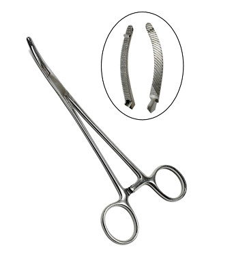 Pilling 214172 HEANEY-KANTER Forceps, Curved, Mirror-Finish, 8-1/4''  | C4