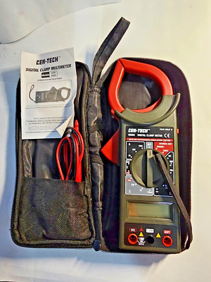 Cen-Tech 95683 Digital Clamp Meter Tester With Test Leads And Case