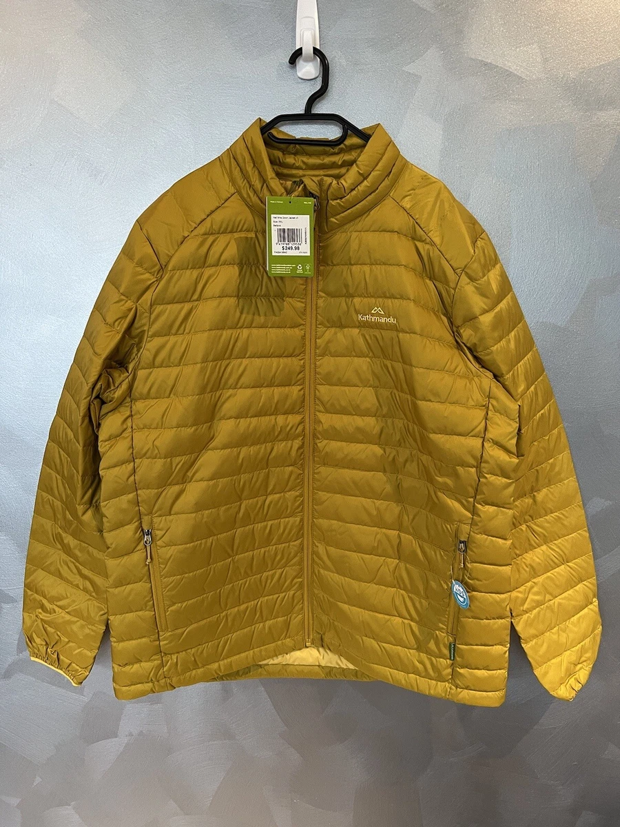 KATHMANDU HELI MENS DOWN 600 FILL PUFFER JACKET MUSTARD YELLOW LIGHT TRAVEL  XXL | eBay