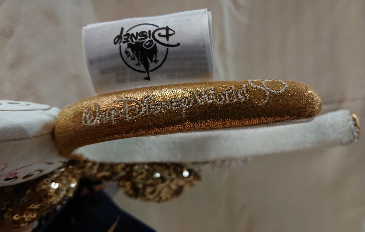 NWT LTD Disney Parks 50th Anniversary White And Gold Light-Up ears (Limited Edt) Disney World main image 2