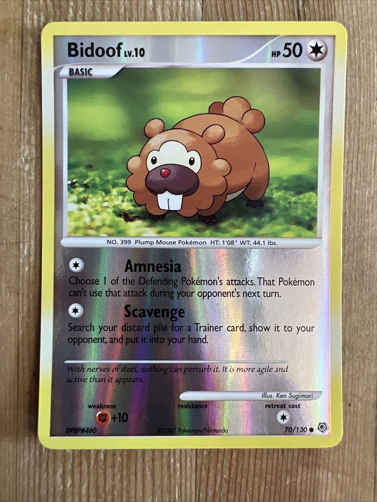 Pokémon TCG Bidoof Diamond & Pearl 70/130 Reverse Holo Common VLP