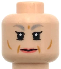 Lego New Minifigure Head Dual Sided Female Light Bluish Gray Eyebrows Part