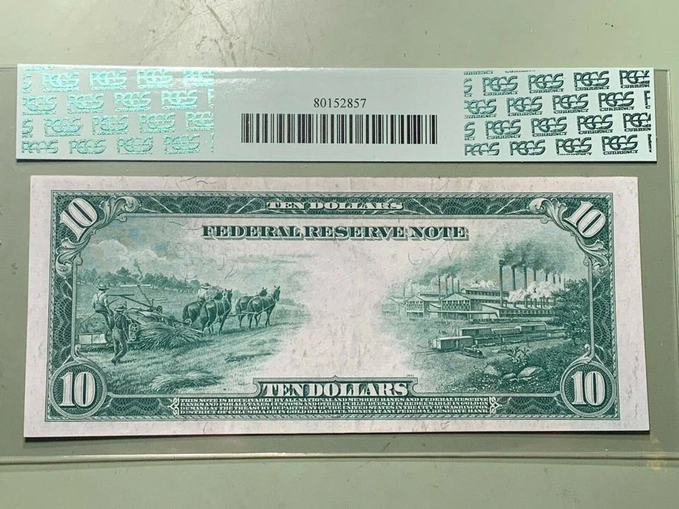 1914 $10 Boston FRN - Graded PCGS 53 About New - Fr 907b - Image 2 of 2