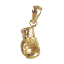 New 14k Yellow Gold Boxing Glove Pendant
