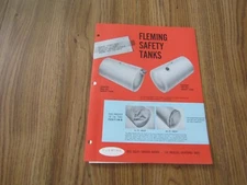 1960'S FLEMING SAFETY TANKS TOP FILL END FILL LIQUID TANKS DEALER SALES BROCHURE