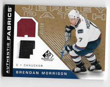 2007-08 SP Game Used Authentic Fabrics Patches #AFBM Brendan Morrison 3/50 relic