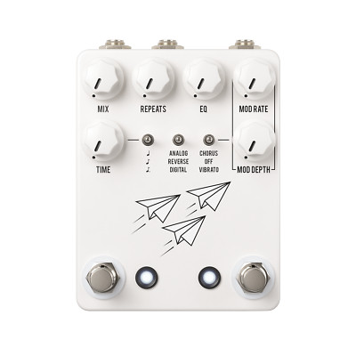 JHS Pedals Flight Delay Reverse Analog Digital Chorus Vibrato White