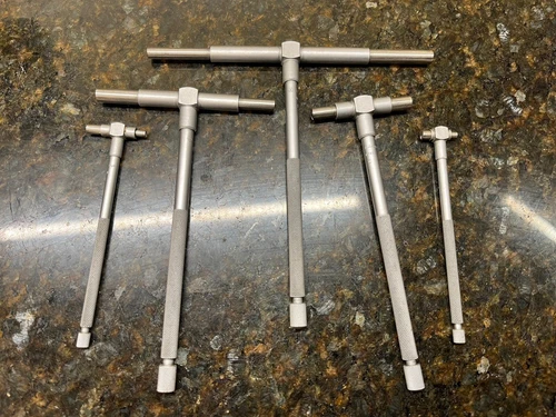 MITUTOYO Telescoping Gauge Set: 5 Pcs, 1/2"to 5 9/10", Model 155-904 EXCELLENT!