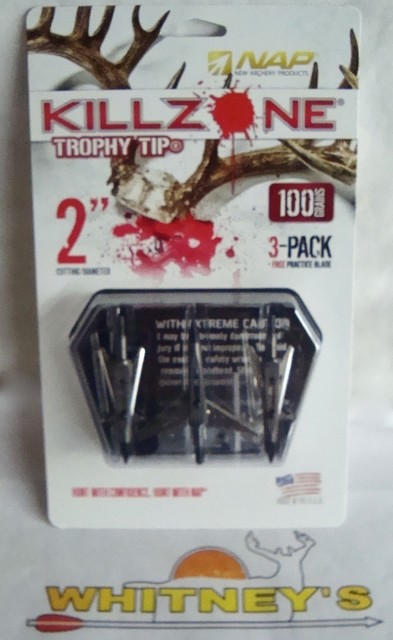 NAP Killzone Trophy Tip Broadhead 100 Grain 3-pack for sale online