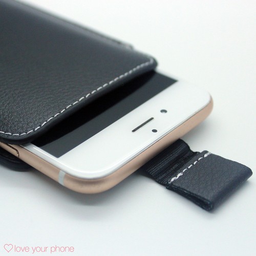Genuine Leather Style Pull Tab Pouch Phone Case Cover✔Excellent Protection✔Black - Picture 7 of 7
