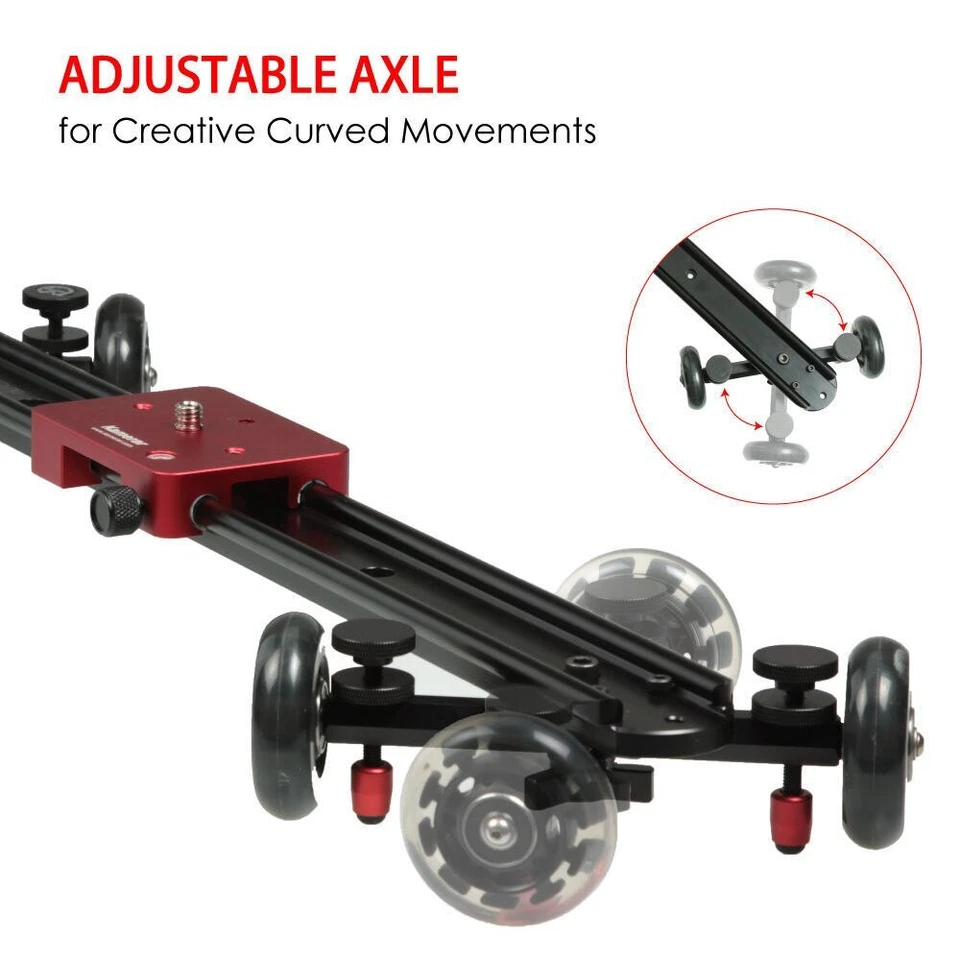 KAMERAR SD-1 23" DSLR camera slider dolly track video stabilizer system W/ wheel - Bild 4 von 4