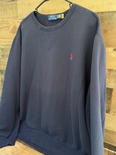 Vintage Polo Ralph Lauren Sweatshirt Mens XL Navy Blue Crewneck Pony Logo USA