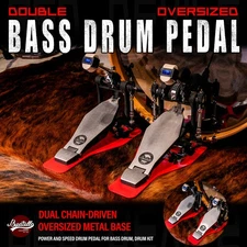 Beatello Heavy Duty Metal Power Dual Pedals for Single/Double Bass Drum Non-slip