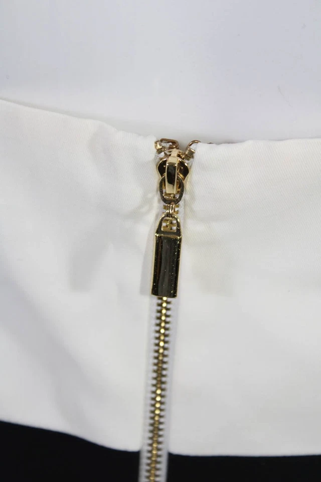 Black Halo Women's Sleeveless Tiered Mini Dress White Size 10 - Image 4 of 4