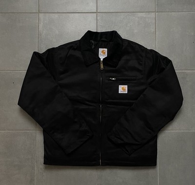Carhartt Detroit Jacke Rework Herren Gr.S Relaxed Fit Schwarz 100% Baumwolle