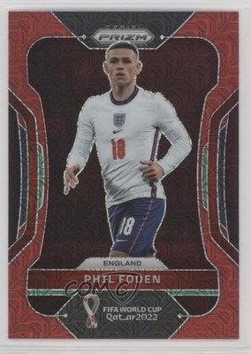 2022 Panini Prizm World Cup Qatar Red Mojo Prizm 80/99 Phil Foden #93 1d59