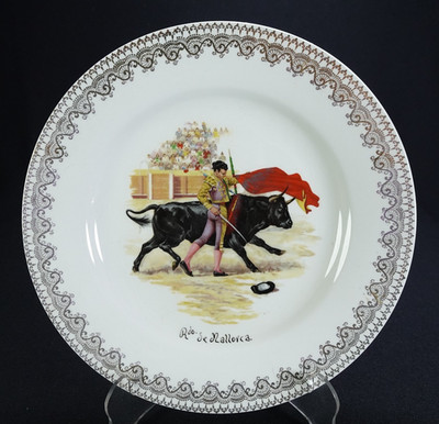 Vintage Bullfighting Plate 'Rdo Se Mallovca' Spain 9 1/4'' Wall Decor Ceramic