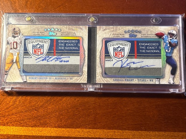 2012 Topps Five Star Robert Griffin Kendall Wright Laundry Tag Booklet Auto 8/10